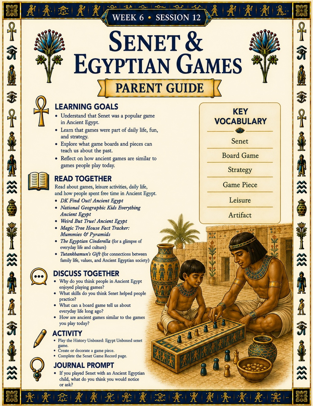 Senet and Egyptian Games Parent Guide from the Ancient Egypt homeschool curriculum
