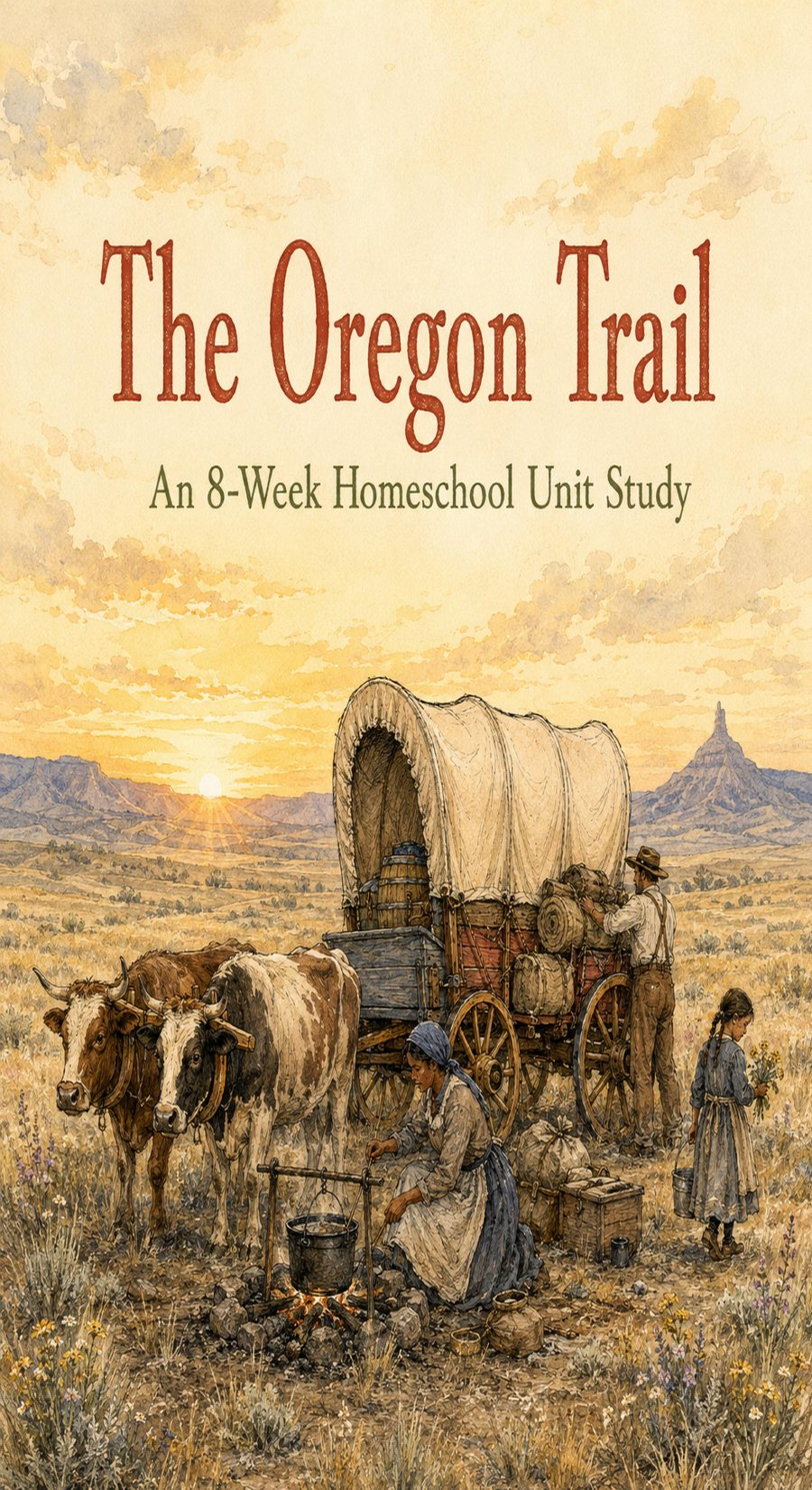 The Oregon Trail eight-week homeschool unit study cover
