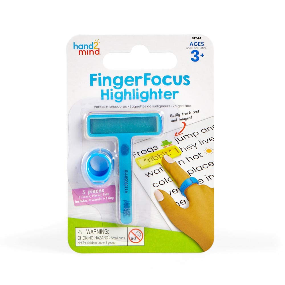 FingerFocus reading highlighter, hand2mind · One ring and four wands