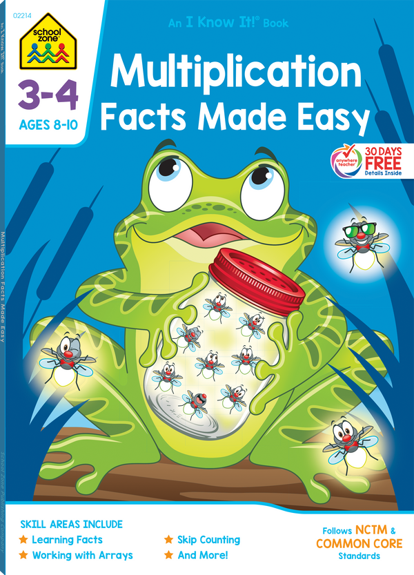 Multiplication Facts Made Easy, School Zone · Grades 3–4 · 64 pages