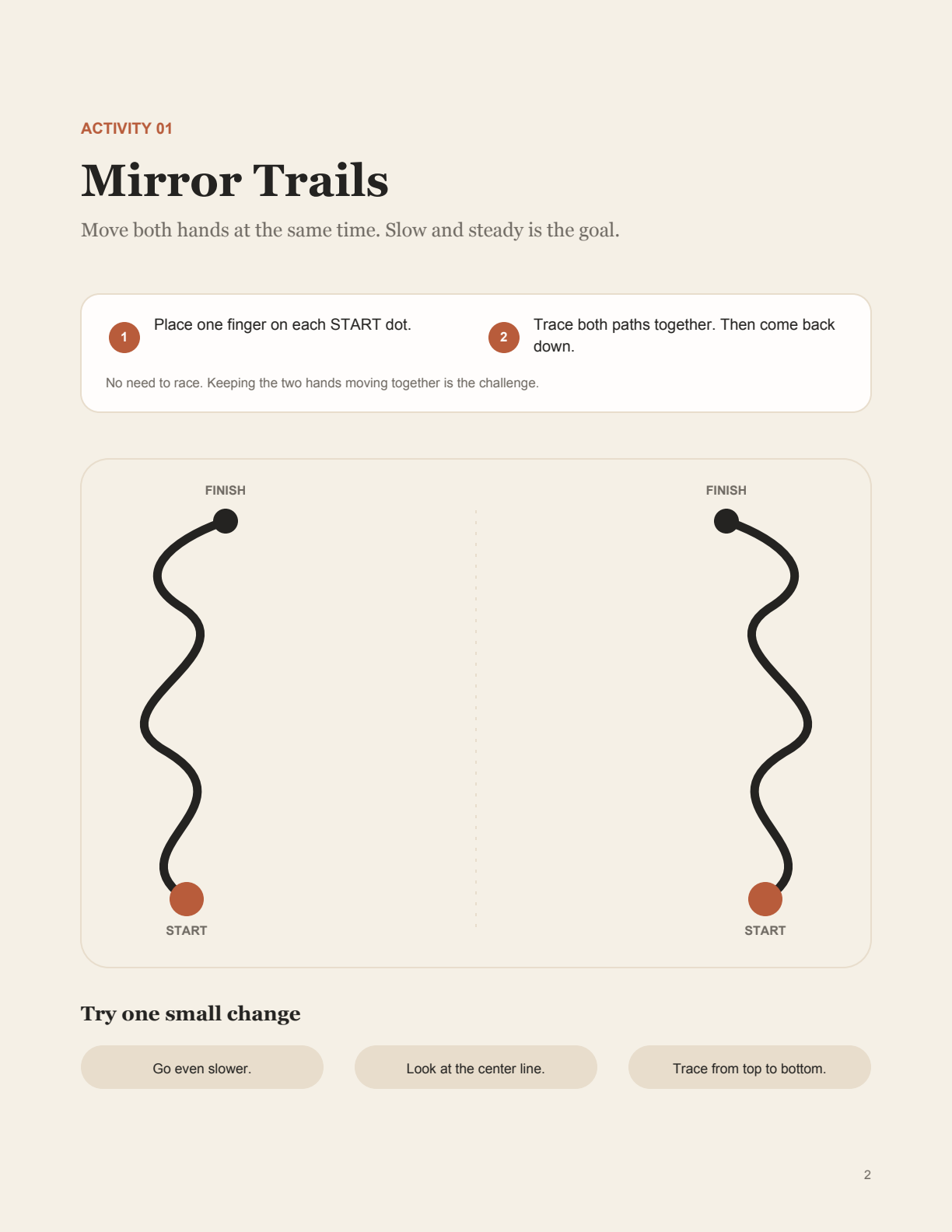 Mirror Trails two-hand tracing activity